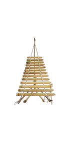 Đàn Tnưng truyền thống mini với 12 thanh gỗ tre dây dù thiết kế hình tam giác phù hợp chơi nhạc cụ dân tộc.