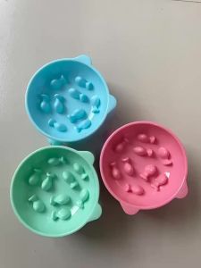 Slow Feeder Dog Cat Bowl Anti-Choking & Neck Support Design - Puzzle Food Dish for Fast Eaters Pet Supplies to Prevent Bloat