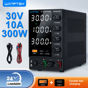 DC Power Supply Benchtop Power Supply with Encoder Knob USB and Type-C Fast Charging 30V 10A Adjustable Power Supply