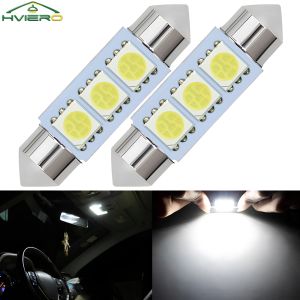 2Pcs White Ceiling Bulb C5W C10W 5050 3SMD 31/36/39/41mm DC12V Car License LED Dome Festoon Door Light Reading Lamps Interior