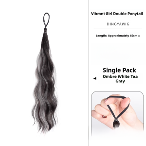 Childrens Wig Braided Double Tail Female Cute Spunky Fluffy Natural Hair Volume Curling Wig Tail High Quality Silk Hair