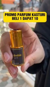Paket Hemat 10 Kasturi Kijang Asli Arab 100% - Parfum Pria Premium Aroma Woody & Earthy Travel Size 6ML