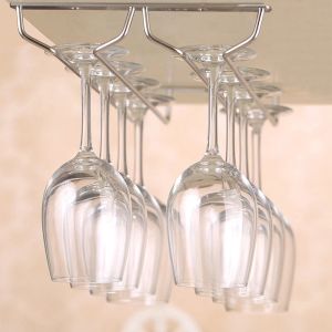 27cm  Stainless Steel Kitchen Home Supplies Wine Glass Rack Hanging Chrome Stemware Holder Under Cabinet