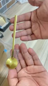 Thìa inox pha cà phê mạ vàng/bạc cao cấp Cafe Cưới phong cách Hàn Quốc bóng 2 mặt xinh dễ thương