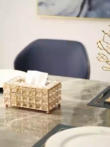 Nordic Style Factory Wholesale Crystal Paper Towel Box Home Creative Dining Table Luxury Drawer Paper Towel Storage Box