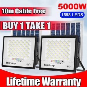 8000W BUY 1 TAKE 1 Solar Light Heavy Duty Solar Led Outdoor Flood Light Street Lamp IP67 Waterproof With Remote