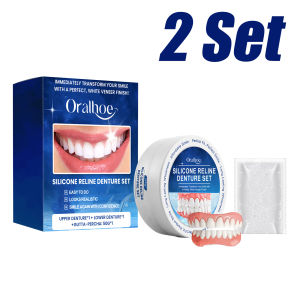 oralhoe | Denture Silicone Kit Denture Silicone Beauty Liners Soft Denture Kit High Elasticity Teeth Upper and Lower Set For Men and Women