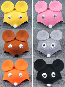 หมวกการแสดงสัตว์น้ำมีหางจิ้งจอก หมวกการ์ตูนเด็ก หมวกสวมหัว หมีพันธุ์จีน หมวกวันเกิด วัสดุผ้าฝ้าย สำหรับงานปาร์ตี้และงานแสดง