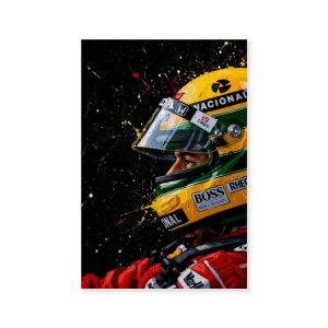 BILIBILI | Ayrton Senna Canvas Wall Art Abstract Oil Painting Racing Driver Poster Vintage Sports Car Print Living Room Home Decor