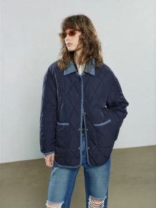 Toyouth | Color Block Vintage Quilted Warm Cotton Coat