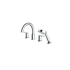 Cold Hot Shower Faucet with Pull-out Sprayer Bath Tub Tap