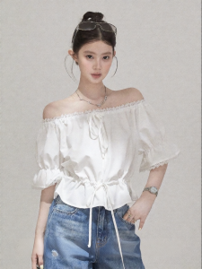 THROUS | Áo Thun Trắng Tay Bồng Dễ Thương