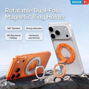 Rock 360° Rotatable Dual-Fold Magsafe Ring Holder for iPhone - lightweght thin Strong Adsorption Ring Stand