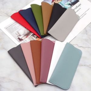 สีทึบ PU หนังแว่นตากระเป๋า Sleek ป้องกันแว่นตากันแดดกระเป๋าแว่นตาสําหรับสายตาสั้นแว่นตาอ่านหนังสือ 2025 ใหม่