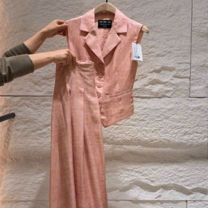 DANTING | Elegant and Simple Pink Womens Vest Set Summer New Style