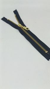 Resleting Zipper YKK 175 cm Atau 7 inch Type Gigi Besi Hitam - Gold Emas Slider Model Oval Set Close End Harga Per Biji