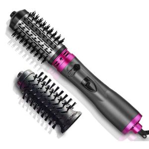Adjustable Temperature Electric Hair Curl Volumizing Brush 360 Degree Rotating Multifunctional Hair Dryer Beauty Personal Care