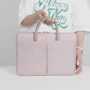 กระเป๋าโน๊ตบุ๊ค ถือ แบบ ผ้า Oxford หูจับหนัง Pu ขนาด 13-15.6 นิ้ว (ส่งจากไทย) - Surelybag