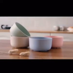 (4 IN 1) Mangkok Wheat Straw/Mangkok Set 4pcs Wheat Straw/Mangkuk Makan Bowl Warna Warni Baby Bowl Wheat Bowl/Set Mangkuk Keluarga