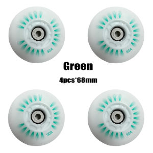New 4pcs Luminous Wheels LED Flashing Wheels Suitable for Inline Skating Shoes 72mm 76mm 80mm 90A Hardness PU Material