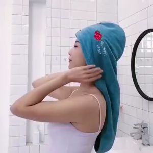 MD-C931 Handuk Keramas Pengering Rambut Wanita Karakter Bahan Microfiber Cepat Kering / Handuk