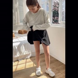 2-in-1 Skort for Kids Palda Short Girls Skirt with Inner Cycling Shorts High Waist Skirt Teens School Uniform Skater Skirt
