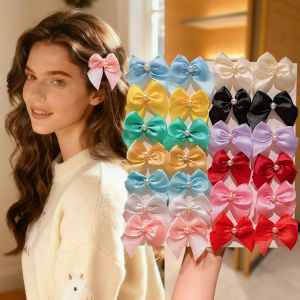 26Pcs Colorful Random Hairpins for Girls with Solid Color Bow Decorations Simple Fashion Design Durable Hair Clips Ideal Daily O