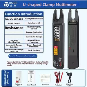 Bside | U-Shape Current AC Charging Clamp Multimeter High Precision Color Screen Intelligent Automatic