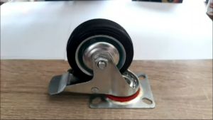 Roda troli Karet 3" inch troly kastor 1 Set 4pcs ( 4 Hidup Rem )