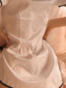 Đồ Ngủ Gợi Cảm Ôm Vừa Vặn Màu Trơn Cao Cấp Phong Cách Cổ Điển Tay Ngắn Mùa Thu Đông Váy Ngủ Cho Nữ