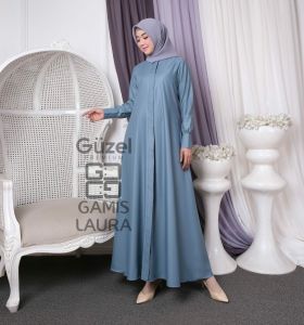 gamis elegant viral kekinian edisi madina Laura dress produk guzel