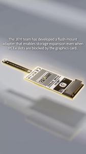JEYI | JEYI Flat PCIe 5.0 X1 to NVMe Adapter Card 32Gbps No GPU Obstruction Support M2 2230/2280 M-Key NVMe SSD & PCIeX16/X8/X4/X1 Slot