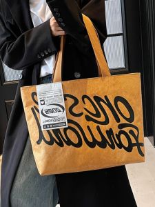 Large Capacity Waterproof DuPont Tote Bag Womens Fashionable Single Shoulder Handbag Eco-friendly Shopping Bag Student Bag