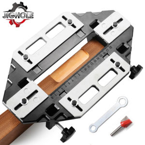 Woodworking Hinge Slotting Locator w/Router Bit Alloy Lock Guide Plate Slotting Opener Jig Slot Machine Installation Lock Fixer