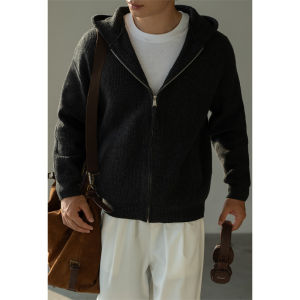 UBV | Wool Blend Mens Fall Hooded Zipper Jacket