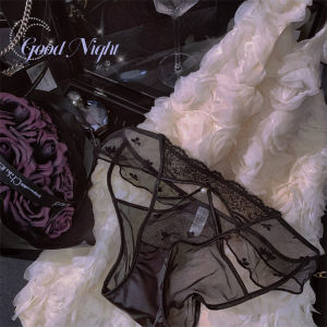 สไตล์ฝรั่งเศส เซ็กซี่ ลูกไม้ กางเกงใน ระบายอากาศได้ดี ต่ํา เอว ตัดออก งานปัก ดูผ่านสามเหลี่ยมไนลอน กางเกง สําหรับหญิงสาว