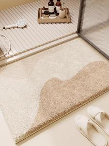 Japanese Style Water Absorbent Non-Slip Quick Dry Bathroom Mat Wool like Floor Carpet Toilet Entrance Door Mat Home Decor