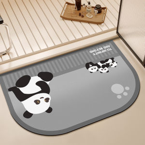 Water Absorbent Non-Slip Diatom Mud Bathroom Mat Home Use Floor Mat Toilet Bathroom Layout Pad European Style Plant Floral Pattern
