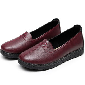 Shoes for the Old Womens Non Slip Soft Bottom Lightweight Middle-Aged and Elderly Mom Shoes Leather Flats Old Beijing Cloth Shoes Womens Glove Shoes