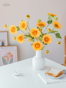 Yellow Sunflower Artificial Flowers Decorative Bouquet Indoor Placement High End Floral Arrangement Living Room Decor