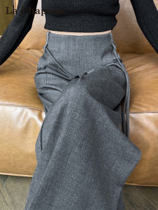 La Chapelle High Waist Wide Leg Suit Pants Womens Autumn 2025 New Woolen Quality Slimming Draping Floor-Length Trousers