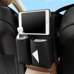 กระเป๋าเก็บของแบบแขวนสำหรับรถ ช่องเก็บของกลางห้องขับขี่ กระเป๋าใส่กระดาษชำระแบบแยกพื้นผิว ซองหนังแบบเรียบง่ายสำหรับรถ