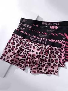 4-Pack Mens Polyester Boxer Briefs: Trendy Leopard & Zebra Prints Multiple Sizes Comfortable Fashion Underwear