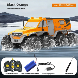 Amphibious RC Car 8WD 2.4G 8 Wheel Drive Off Road Remote Control Truck Climbing Waterproof Armored Vehicles Toys for Boys Gifts