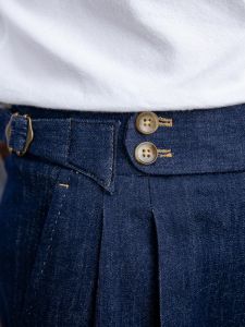 Vintage Versatile High Waist Naples Blue Jeans-style Casual Pants
