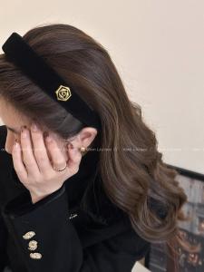 Red Velvet Flower Hairband Womens New Autumn Winter High Hairline Headwear Elegant Sensation Hair Hoop Korean Style Fresh out