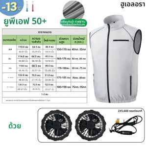ฤดูร้อน Cool เสื้อกั๊กสวมใส่เครื่องทําความเย็นพัดลมเสื้อกั๊ก Air Conditioner เสื้อผ้ากลางแจ้ง Cooling ยุทธวิธีตกปลาเสื้อทํางานแขนกุด