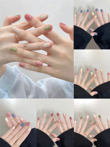 Wearable Nail Patch Finished Product Multi-functional Whitening Short Length with Multiple Barricade Candy Colors