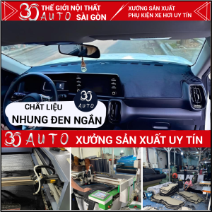 Thảm taplo VINFAST VF7 nhung lông cừu da carbon có đế chống trượt 3 lớp dày dặn chuẩn form
