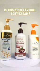 SADOER Vitamin C Whitening Body Lotion + Coconut Body Lotion + Collagen Body Lotion 5 PCS